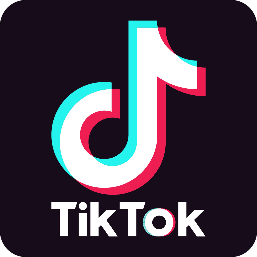 Логотип TikTok, що використовується як посилання на офіційну сторінку TikTok.