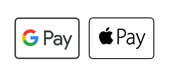Логотипи Google Pay та Apple Pay.